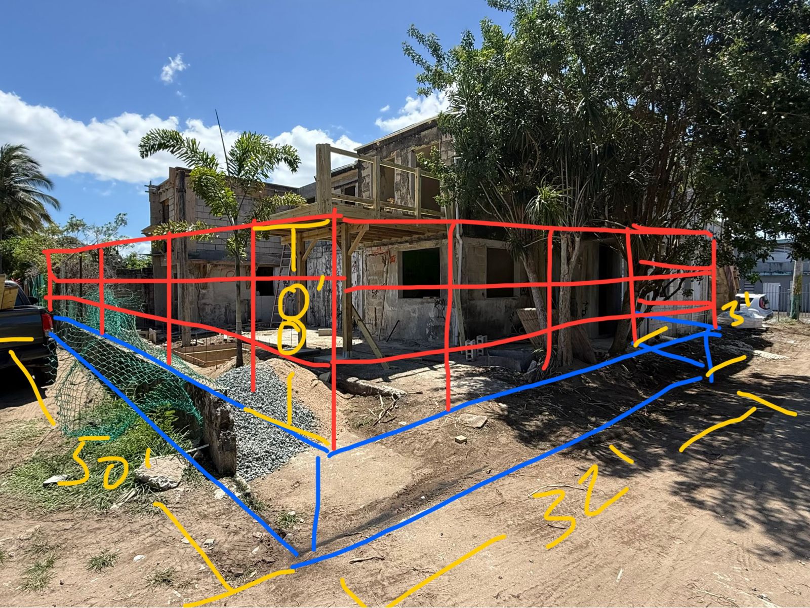 Sketch of how to do the backyard fence