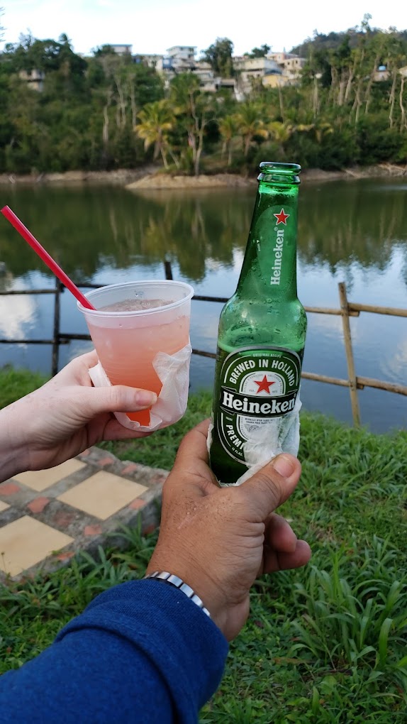 Lagolandia tropical drink with cherry garnish