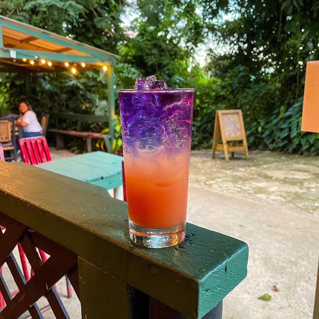 Teta's piña colada with salted rim and lime